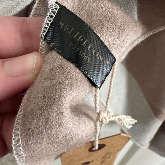 mellifluous ruana cape beige cream viscose wrap scarf sweater poncho open front - Picture 7 of 7